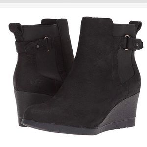 Ugg Black Indra Wedge Waterproof Bootie Sz 9